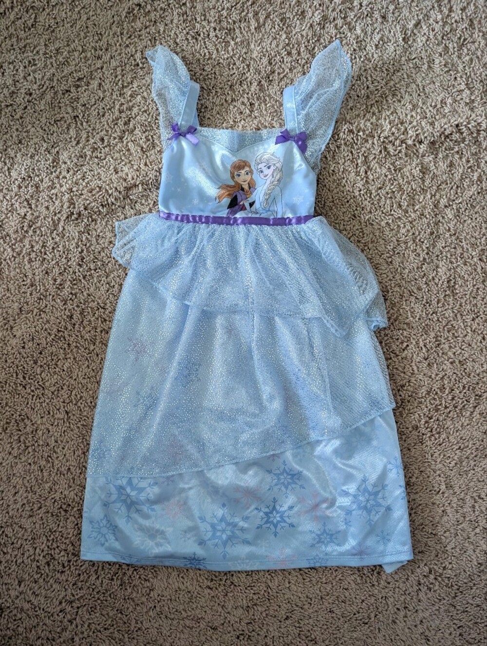 Disney Light Blue and Purple Sparkle Girls' Dress
